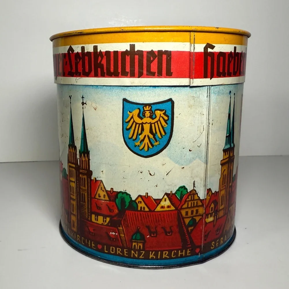 Vintage Haeberlein-Metzger Nurnberger Lebkuchen Tin Nuremberg German City Scenes